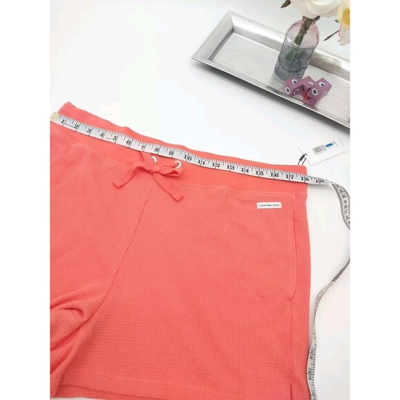 Calvin Klein Jeans Women's Shorts Performance Ribbed Waistband Pink Puch XL New - Picture 3 of 12